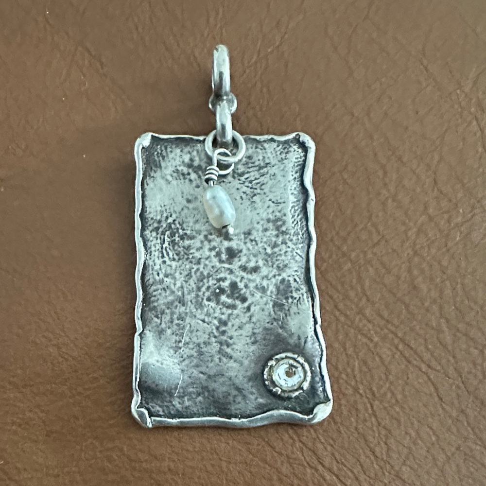 Vintage SILPADA 925 Vintage Pendant with pearl and cubic zirconia retired